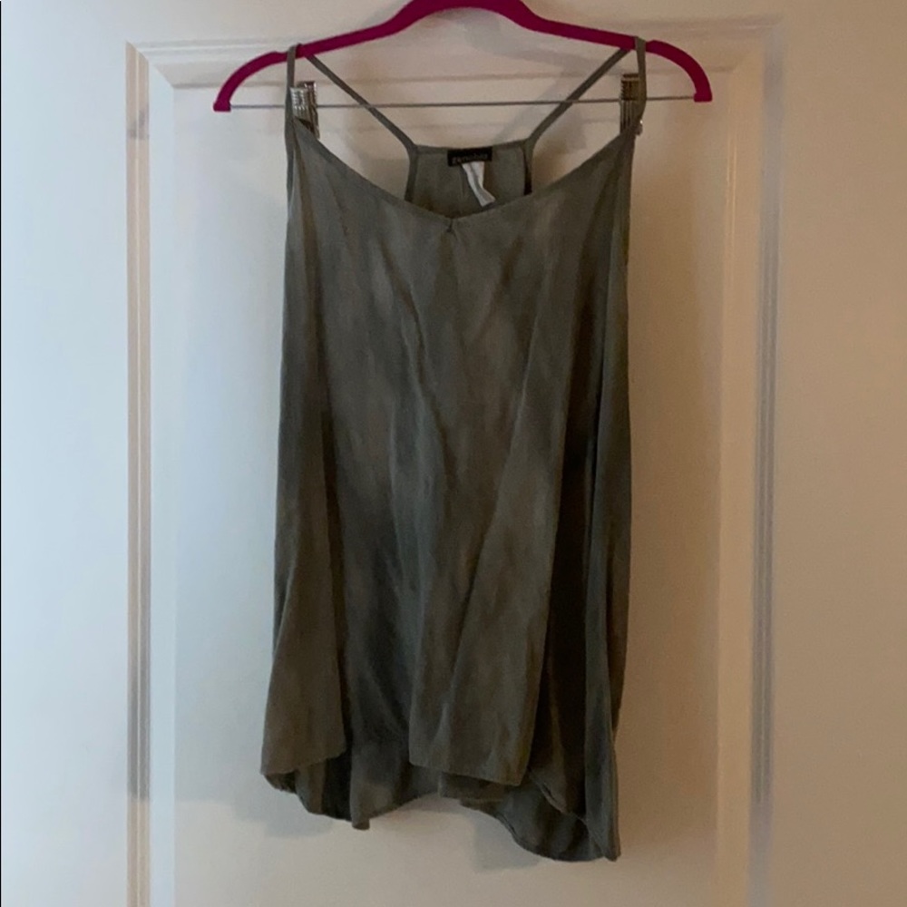 Sage green racer back tank- flowy